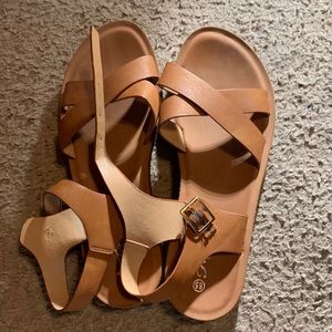 brown sandals